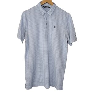 Travis Mathew Men's Striped Active Athletic Wildcat Golf Club Polo Shirt
